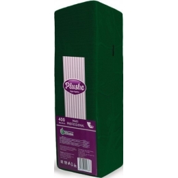 Салфетки бумажные 24 x 24см Plushe  400 maxi Professional, интенсив цвет 1 слой, Зеленый(7942361010386)