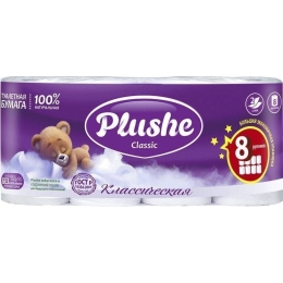 Туалетная бумага Plushe Classic 8 шт по 18м 2 слоя (7942361012229)