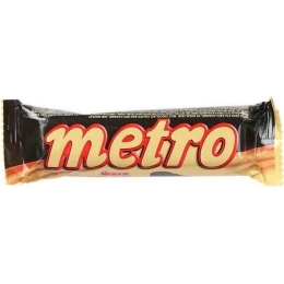 Батончик нугой и карамельной начинкой покрытый молочным шоколадом Ulker Metro, 36гр