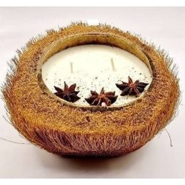 Свеча ароматическая  Soy candle  NATURAL "HAIRED" COCONUT