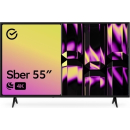 Телевизор Sber SDX 55U4010B черный Smart TV