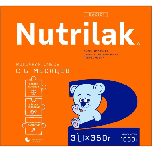 Детская смесь молочная сухая Nutrilak 2 от 6 месяцев 1.050 кг (4600490621486)